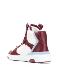 Sneakers alte in pelle bianche e rosse di Givenchy