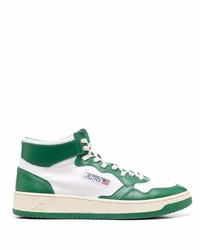 Sneakers alte in pelle bianche e verdi di AUTRY