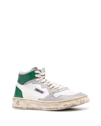 Sneakers alte in pelle bianche e verdi di AUTRY