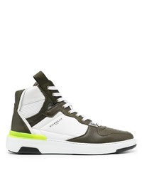 Sneakers alte in pelle bianche e verdi di Givenchy
