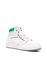 Sneakers alte in pelle bianche e verdi di PS Paul Smith