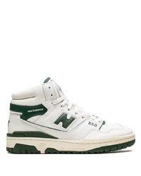 Sneakers alte in pelle bianche e verdi di New Balance
