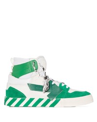 Sneakers alte in pelle bianche e verdi di Off-White