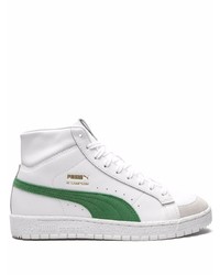 Sneakers alte in pelle bianche e verdi di Puma