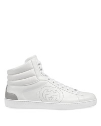 Sneakers alte in pelle bianche di Gucci