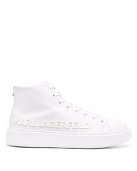 Sneakers alte in pelle bianche di Karl Lagerfeld