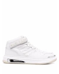 Sneakers alte in pelle bianche di Karl Lagerfeld