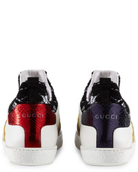 Sneakers alte in pelle bianche di Gucci