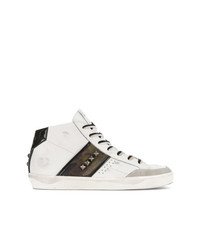 Sneakers alte in pelle bianche di Leather Crown