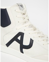 Sneakers alte in pelle bianche di Armani Jeans