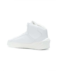 Sneakers alte in pelle bianche di Versace