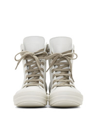 Sneakers alte in pelle bianche di Rick Owens