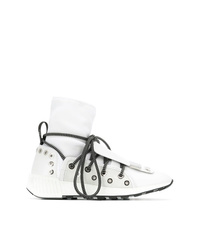 Sneakers alte in pelle bianche di Sergio Rossi