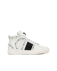 Sneakers alte in pelle bianche di Versace Collection