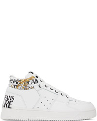 Sneakers alte in pelle bianche di VERSACE JEANS COUTURE