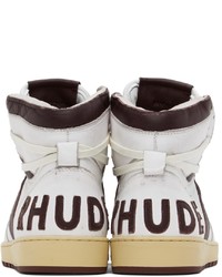 Sneakers alte in pelle bianche di Rhude