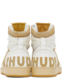 Sneakers alte in pelle bianche di Rhude