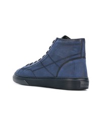 Sneakers alte in pelle blu scuro di Hogan