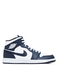 Sneakers alte in pelle blu scuro di Nike