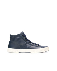 Sneakers alte in pelle blu scuro di Polo Ralph Lauren