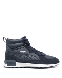 Sneakers alte in pelle blu scuro di Puma