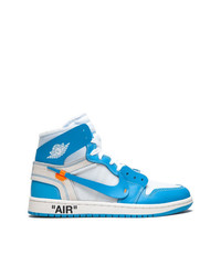 Sneakers alte in pelle blu di Off-White