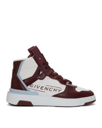 Sneakers alte in pelle bordeaux di Givenchy