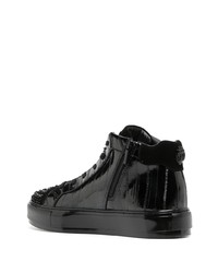 Sneakers alte in pelle con borchie nere di Kurt Geiger London