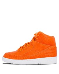 Sneakers alte in pelle con stampa serpente arancioni di Nike