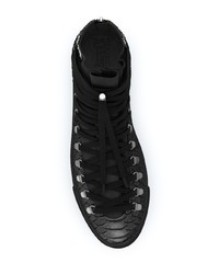 Sneakers alte in pelle con stampa serpente nere di Swear