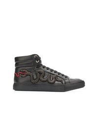 Sneakers alte in pelle con stampa serpente nere di RH45