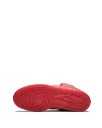 Sneakers alte in pelle con stampa serpente rosse di Nike