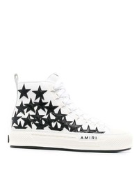 Sneakers alte in pelle con stelle bianche di Amiri