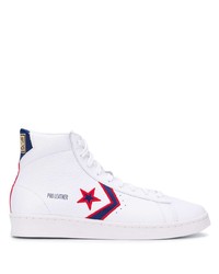 Sneakers alte in pelle con stelle bianche di Converse