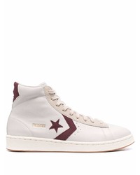 Sneakers alte in pelle con stelle bianche di Converse