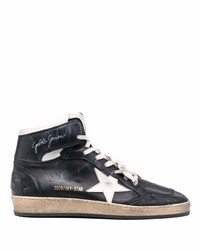 Sneakers alte in pelle con stelle nere e bianche di Golden Goose
