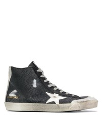 Sneakers alte in pelle con stelle nere di Golden Goose