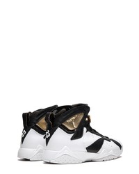 Sneakers alte in pelle decorate bianche e nere di Jordan