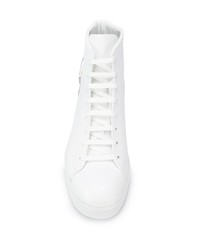 Sneakers alte in pelle decorate bianche di Philipp Plein