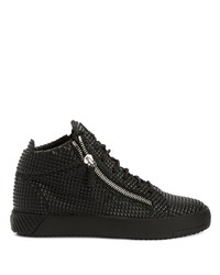 Sneakers alte in pelle decorate nere di Giuseppe Zanotti