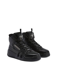 Sneakers alte in pelle decorate nere di Giuseppe Zanotti