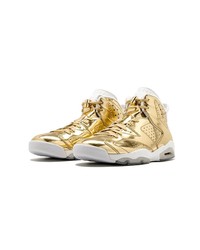Sneakers alte in pelle dorate di Jordan