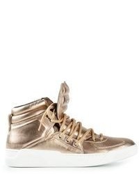 Sneakers alte in pelle dorate di Dolce & Gabbana