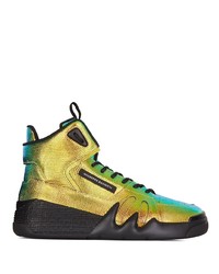 Sneakers alte in pelle dorate di Giuseppe Zanotti