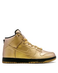 Sneakers alte in pelle dorate di Nike