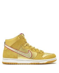 Sneakers alte in pelle dorate di Nike