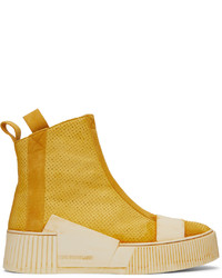 Sneakers alte in pelle gialle di Boris Bidjan Saberi