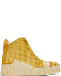 Sneakers alte in pelle gialle di Boris Bidjan Saberi