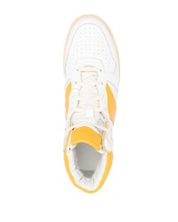 Sneakers alte in pelle gialle di Rhude