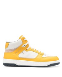 Sneakers alte in pelle gialle di Santoni